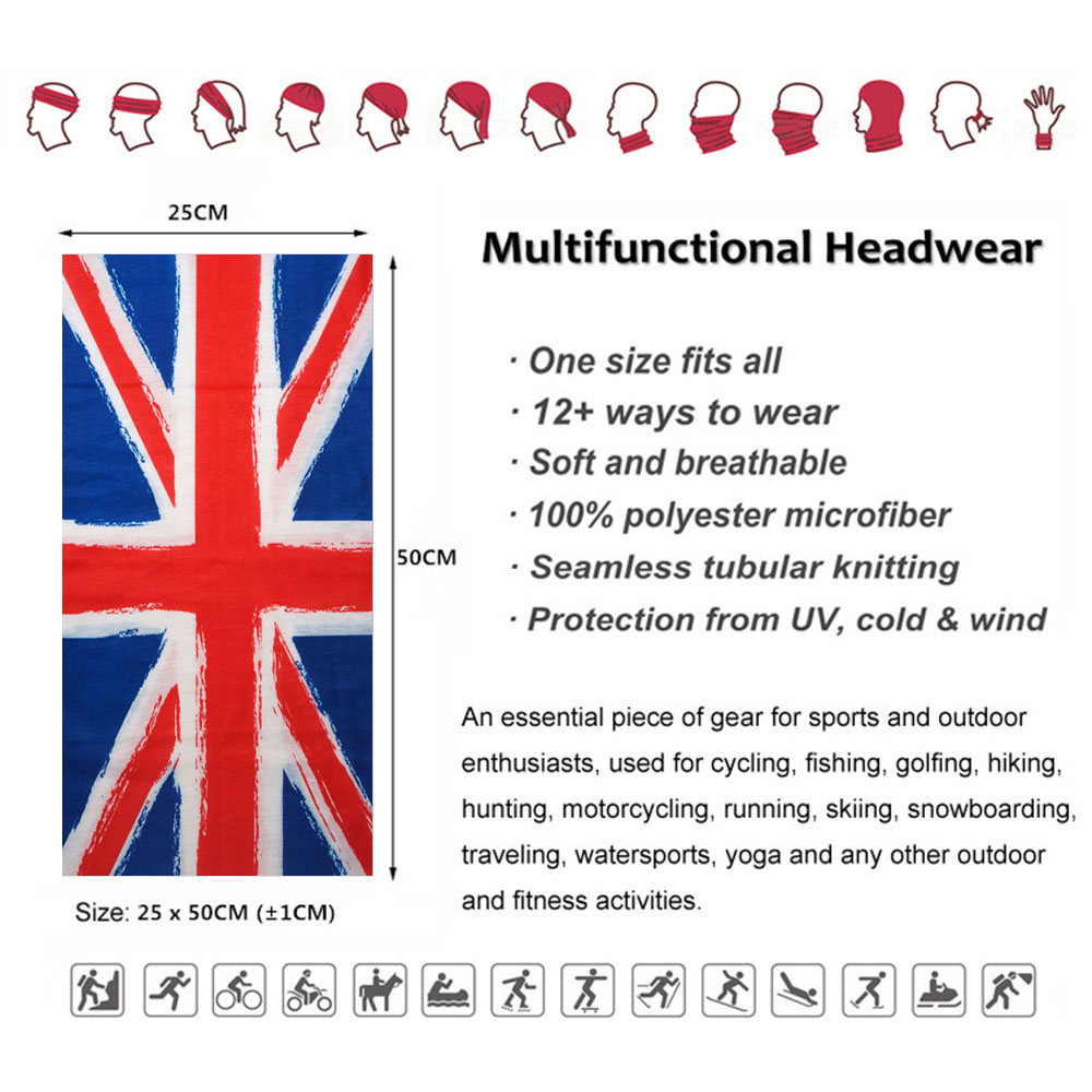 UK Union Flag Neck Tube Bandan - огляд і ціна Mens Cycling Gear Uk